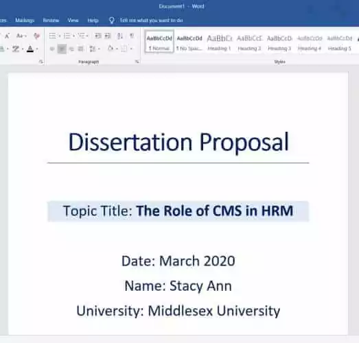Get Dissertation Proposal