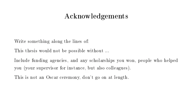 acknowledgements section