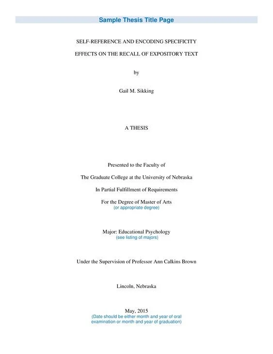 dissertation title page