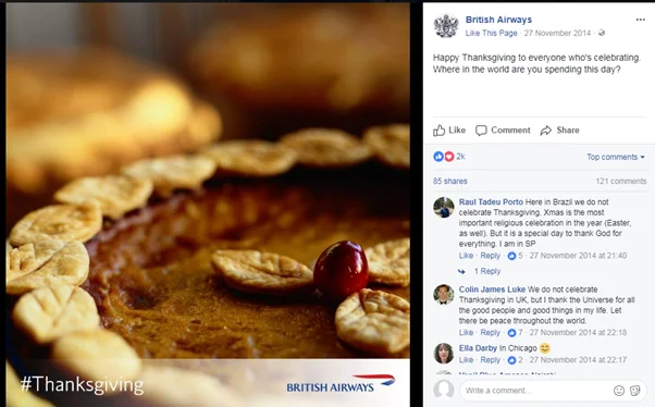 British Airways social media post