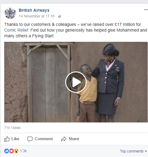British Airways social media posts templates
