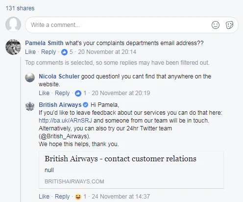 Cognitive Dissonance on Social Media Post of British Airways