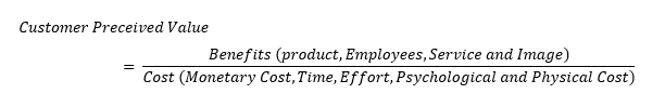 Equation 1- Customer Perceived Value