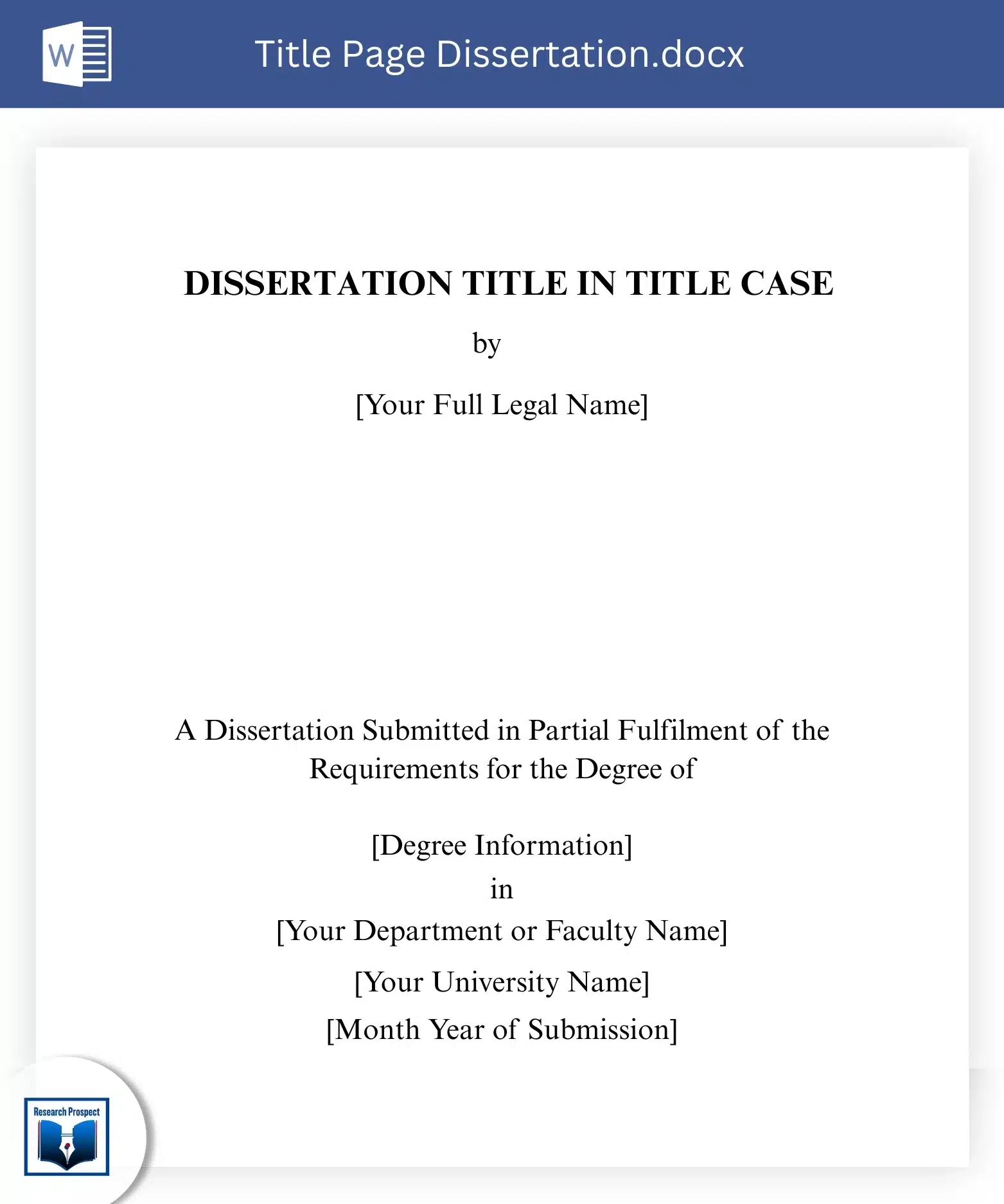 title page template