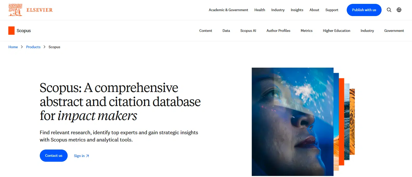 A webpage visual of Scopus.