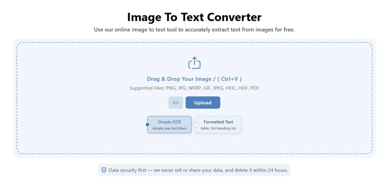 2. Image to Text Converter - For Retrieving Information
