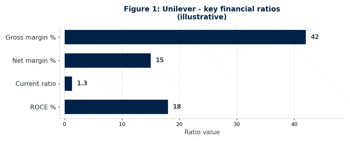 Results chart from this Finance financial report example (Figure 1).