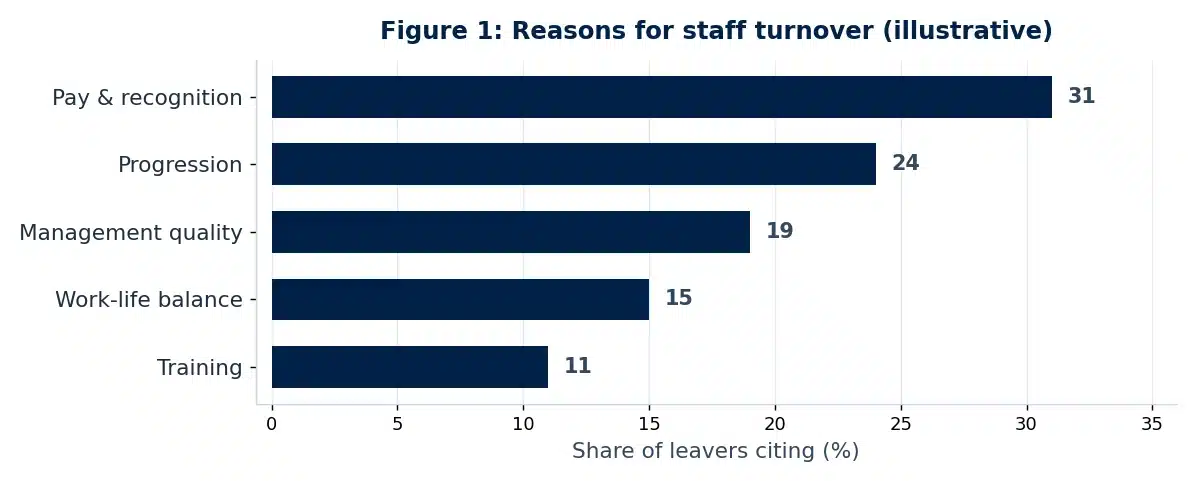 Results chart from this Management formal report example (Figure 1).